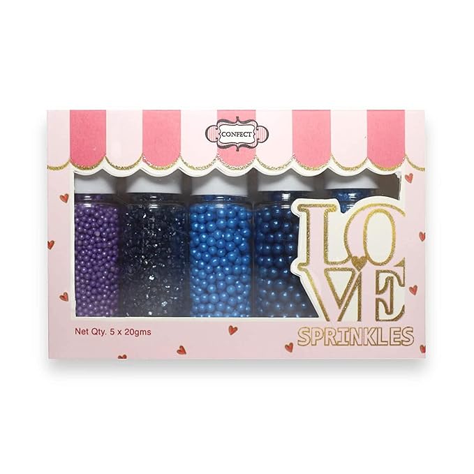 Confect Sprinkles | Under the Ocean Disco Ball Mashup Sprinkles Mix Sea Green, Cyan & Teal Dragees Parrot Green Sparkling Sugar for Cakes & Cupcakes Decoration Assorted pack of 5 | Dairy-Free, Palm Oil-Free - 5 Oz