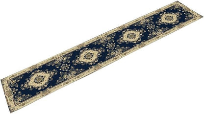 Vintage Elegant Farmhouse Table Runner Blue Beige Flower for Home Farmhouse Kitchen Table Dining Coffee Room Garden Party Wedding Decor 13x90in