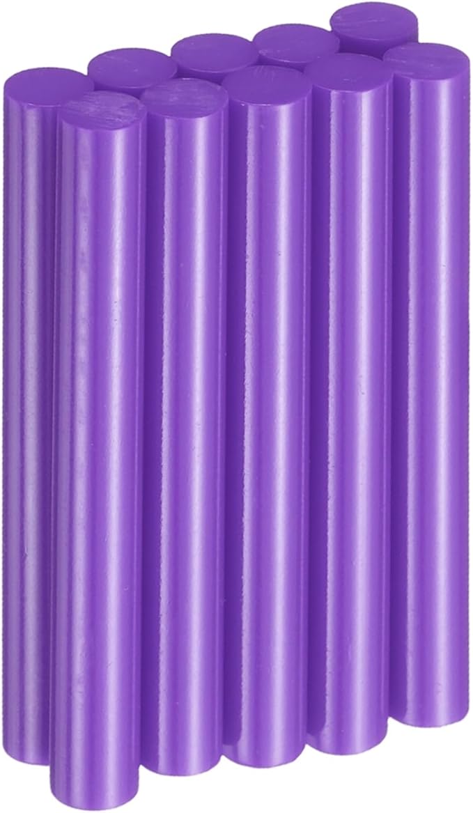 HARFINGTON 10pcs Hot Glue Sticks 0.43" Dia x 3.94" Long EVA Mini Hot Melt Adhesive Glue Stick for Hot Melt Gun Wood Plastic Glass Flowers Fabrics Foam, Purple