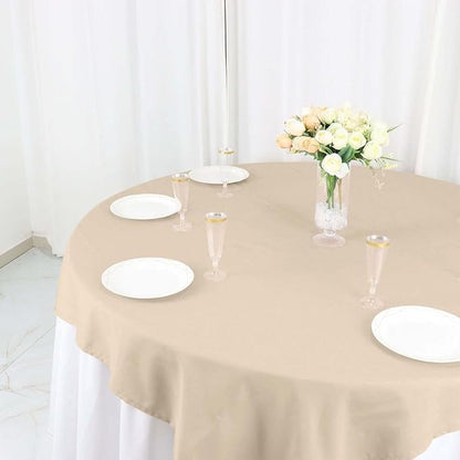 Efavormart 54x54 Nude Wholesale Linens Seamless Polyester Square Linen Tablecloth for Wedding Banquet Party Restaurant