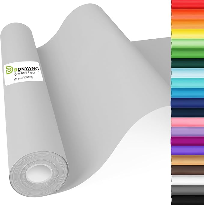 Light Grey Wrapping Paper, 15"x450" Solid Color Art Craft Decorative Paper for Eid Father’s Day Birthday Wrapping Paper, Bouquet Flower Packing Poster Bulletin Board Paper Floor Covering Table Runner