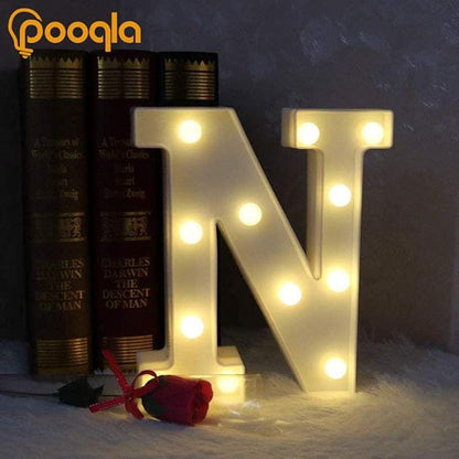 Pooqla LED Marquee Letter Lights Sign, Light Up Alphabet Letter for Home Party Wedding Decoration N