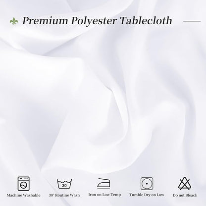 12 Pack Round Tablecloth 90 Inch - White Polyester Tablecloth for Round Table, Premium Stain and Wrinkle Resistant Washable Fabric Table Cover for Wedding Party Banquet Restaurant Reception