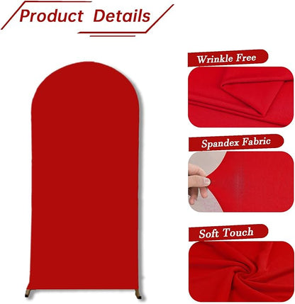 bricia Wedding Arch Backdrop Stand Cover, 6FT Double Sided Stretchy Arch Cover Fitted Wedding Birthday Party Banquet Decoration (Red 72''Lx31.2''W)