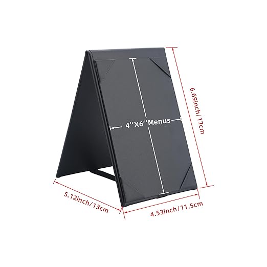 Menu Covers - Set of 10 Double-Sided Table Tent Cards for Restaurant, Dinner Party, and Bar Menus - Includes Bill Holder and Reserved Seating Signs - Easy to Clean and Foldable (20, 4"x6")