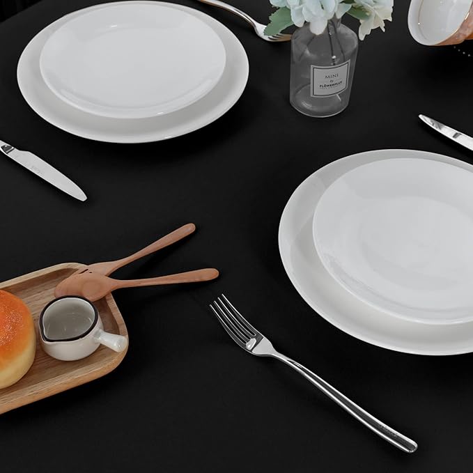 sancua 2 Pack Round Tablecloth 60 Inch Black, Stain and Wrinkle Resistant Table Cloth - Washable Polyester Table Cover for Dining Tables, Buffet Parties and Camping