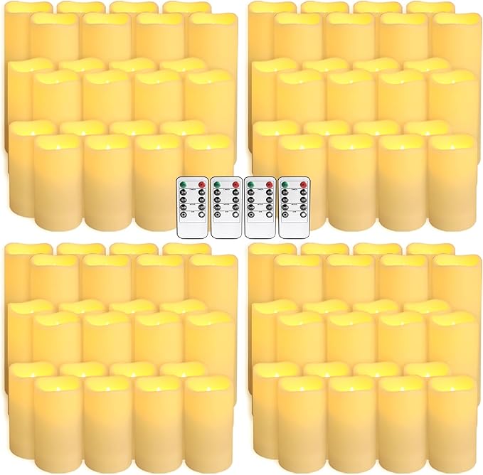 96-Pack LED Flameless Candles with Remote Control - Perfect for Parties, and Special Occasions(Three Sizes)