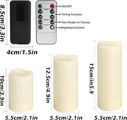 72-Pack LED Flameless Candles with Remote Control -Flickering Flameless Candles-Remote Timer Perfect for Wedding Parties, and Special Occasions(Three Sizes)