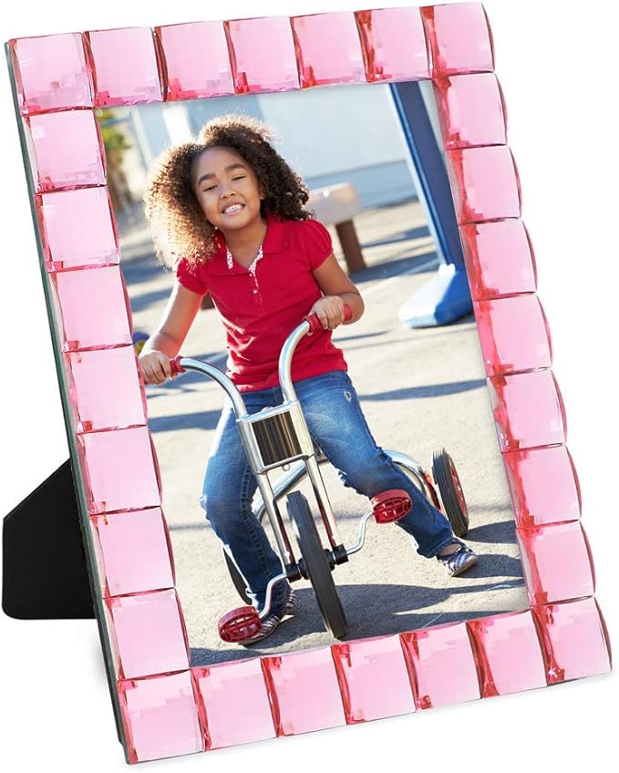 Isaac Jacobs Decorative Sparkling Light Pink Jewel Picture Frame, Photo Display & Home Décor (5x7, Light Pink)