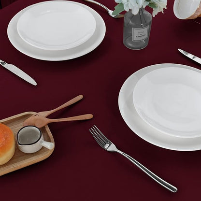sancua 2 Pack Round Tablecloth 60 Inch Burgundy, Stain and Wrinkle Resistant Table Cloth - Washable Polyester Table Cover for Dining Tables, Buffet Parties and Camping
