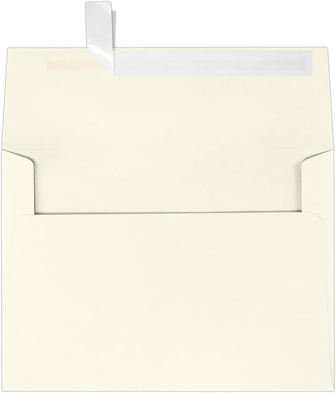 LUXPaper A7 Invitation Envelopes | Peel & Press | 5 1/4" x 7 1/4" | Natural | 80lb. Text | 30% Recycled | 1,000 Qty