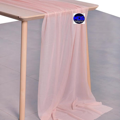 MDS Halloween Chiffon Table Runner - 10 Pack, 29 x 170 Inches, 14ft Each - Sheer Spooky Table Runners for Haunted House Parties, Trick-or-Treat Tables, Witchy Décor, Wedding & Events - Dusty Rose