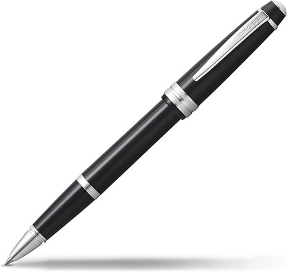 Cross Bailey Light Refillable Rollerball Pen Presented in a Everyday Gift Box - Medium Point, Black Ink, Glossy Black