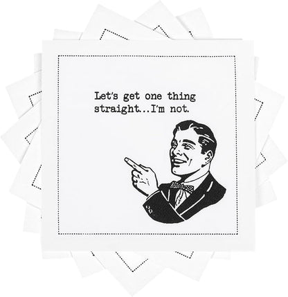 Five Star Napkins Pride Quotes, White Cotton Cocktail Napkins, Beverage Napkins, Bar Napkins, Cloth Napkins, Party Napkins, Events, Holidays, Weddings, Birthdays, Disposable, 4.5" x 4.5"- (50x)