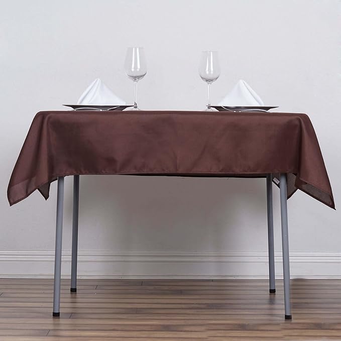 Efavormart 54x54 Chocolate Wholesale Linens Seamless Polyester Square Linen Tablecloth for Wedding Banquet Party Restaurant
