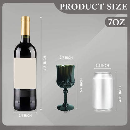 Plastic Wine Glasses，Plastic Goblets Vintage Style Cordial Drinking Glasses for Wedding Reception, Halloween Grand Event Party Supplies (12, Black)