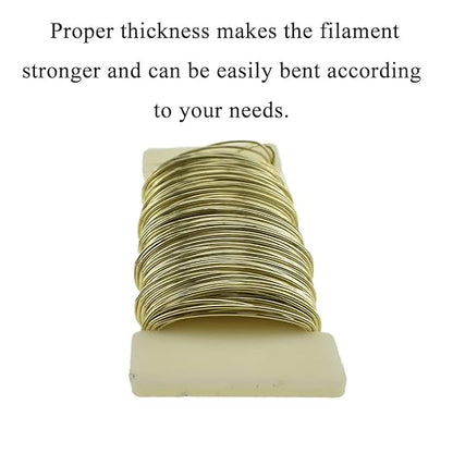 HAHIYO 22Gauge Golden Floral Wire - 1 Roll, 38 Yards (115 Feet) Flexible Paddle Wire for Crafts, Christmas Wreaths, Tree & Flower Arrangement, Bouquet Wrapping, Wedding DIY