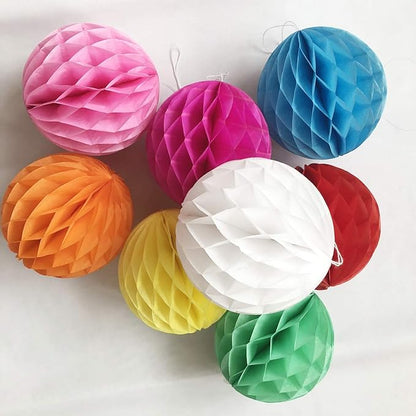 8pcs 10 Inch Paper Honeycomb Balls Decorative Tissue Pom Poms Flower Art Hanging Balls for Birthday Wedding Nursery Baby Shower Home Decor (10inch, Multi-Color)