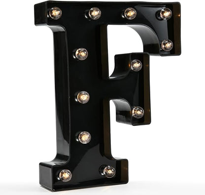 OYCBUZO Light Up Black Alphabet Marquee Letters Sign LED Marquee Number Lights Sign for Night Light Home Bar Christmas Lamp Birthday Party Wedding Decoration F
