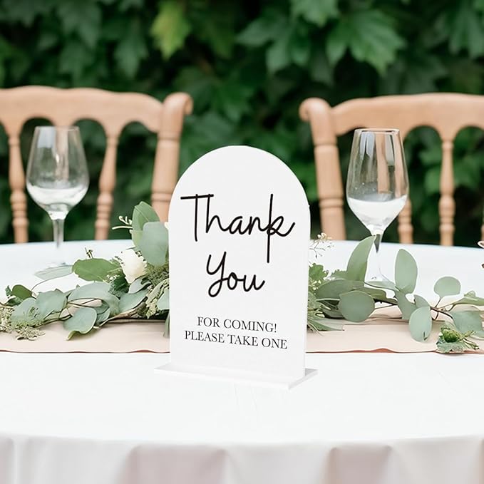 Please Take One Sign for Wedding Acrylic Arch Wedding Bridal Shower Baby Shower Welcome Table Signs for Ceremony and Reception Decor 7 x 5 Inches