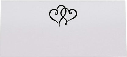 Linked Hearts Printable Place Cards, Black (Choose Color), Set of 60 (10 Sheets), Laser & Inkjet Printers - Wedding, Party, Dinner, and Special Events - Made in the USA