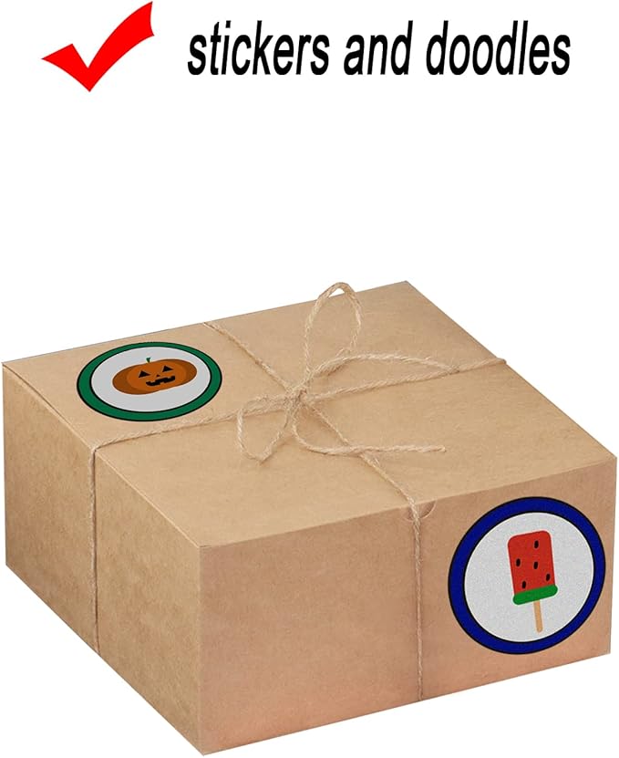Xxcxpark 16 PCS Brown Kraft Gift Boxes 8x8x4 Inches, Decorative Party Favor Kraft Paper Gift Packaging Box with Lid for DIY Crafting, Cube, Cupcake, Kraft Present Boxes for Birthday, Wedding