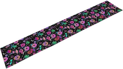 Gothic Star Moon Colorful Table Runner for Kitchen Living Room Home Party Boho Floral Table Runner 13x108 Inch