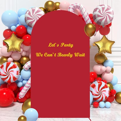 Red Arch Cover Wedding Arch Stand Covers 7.2FT Arch-Backdrop-Cover Spandex Arch Covers Stretchy Backdrop for Arches Wall Panels Chiara Back Drop Cover Baby Shower Balloon Party Decorations