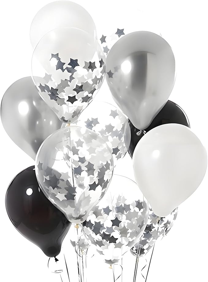 Silver Star Foil Confetti Beautiful Metallic Table Confetti Glitter for Fill Balloons, Wedding,Birthday,Party,Festival Decoration(8000PCS)