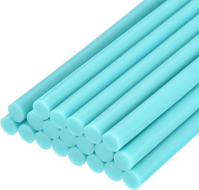 uxcell 20pcs Hot Glue Sticks for Glue Gun 7mm/0.27-inch x 8-inch Mini Hot Melt Adhesive Glue Stick Light Blue