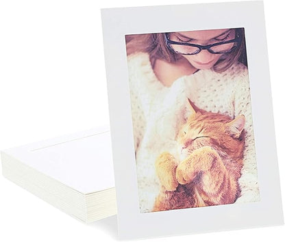 Juvale Cardboard Picture Frames - White Easel Back Display - Customizable Craft Supplies & Photo Displays - Bulk Picture Frames 30-Pack - White, 5 x 7 in