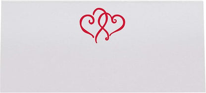 Linked Hearts Printable Place Cards, Ruby Red (Choose Color), Set of 60 (10 Sheets), Laser & Inkjet Printers - Wedding, Party, Dinner, and Special Events - Made in the USA