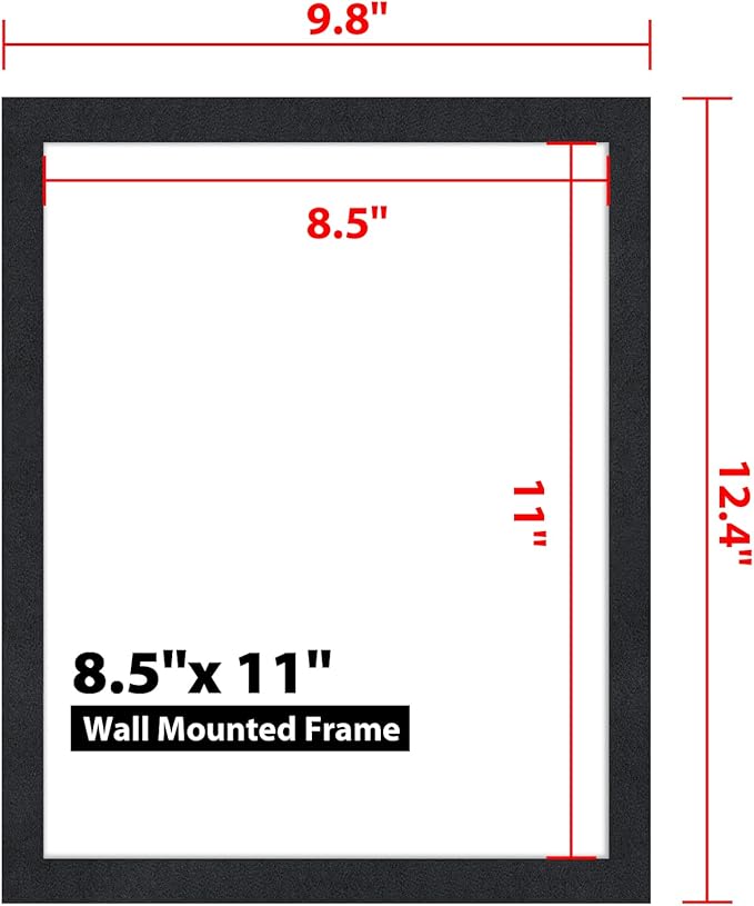 8.5" x 11" Magnetic Self-Adhesive Display Frame, Double Sided Window Magnetic Sign Holder with Clear PVC and Strong Magnetic for Office/Home/Store/Door/Glass/Wall Display Frame (Black, 2Pack)