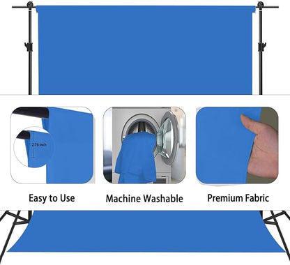 Royal Blue Backdrop, Photo Booth Portrait Photography Backdrops, Studio Blue Screen Backdrop for Photoshoot Streaming Video Shooting, Photo Backdrop 6x9ft