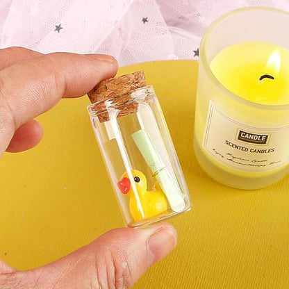 Tiny Duck Message in a Bottle with Wishing Paper – Romantic Gift for Husband, Wife, Boyfriend, Girlfriend – Perfect for Anniversary, Valentine, or Just Because
