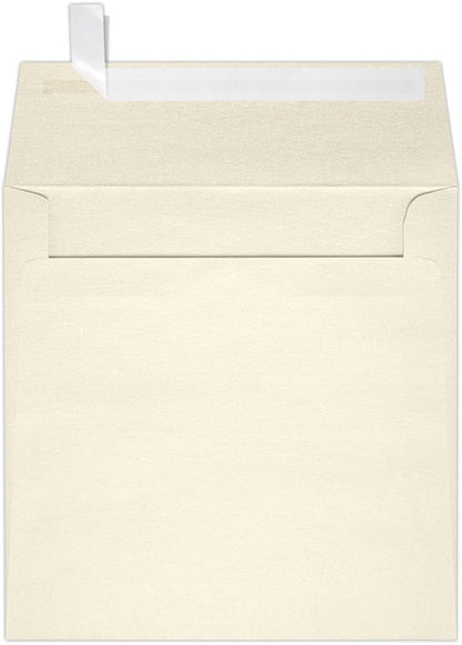 LUXPaper Square Invitation Envelopes | Peel & Press | 3 1/4" x 3 1/4" | Champagne Metallic | 80lb. Text | 50 Qty
