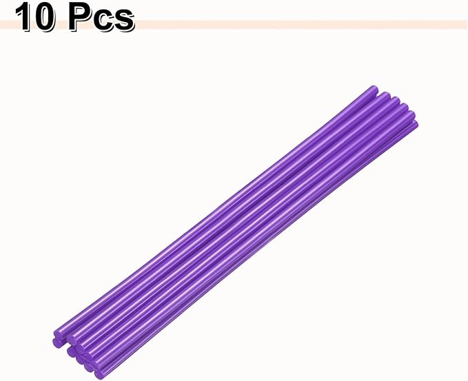 HARFINGTON 10pcs Hot Glue Sticks 0.28" Dia x 11.81" Long EVA Mini Hot Melt Adhesive Glue Stick for Hot Melt Gun Wood Plastic Glass Flowers Fabrics Foam, Purple