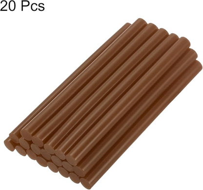 uxcell 20pcs Hot Glue Sticks for Glue Gun 11mm/0.43-inch x 4-inch Mini Hot Melt Adhesive Glue Stick Brown