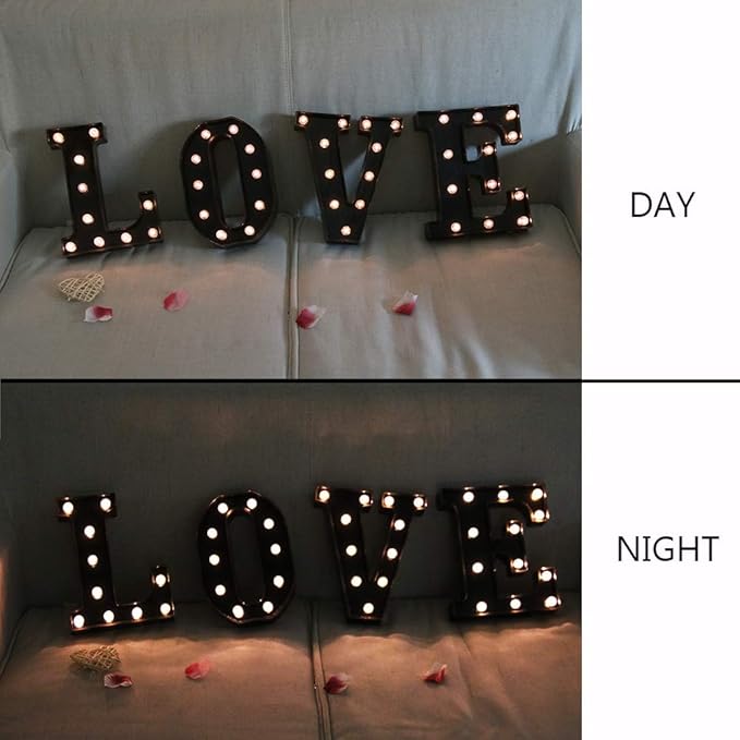 OYCBUZO Light Up Black Alphabet Marquee Letters Sign LED Marquee Number Lights Sign for Night Light Home Bar Christmas Lamp Birthday Party Wedding Decoration X