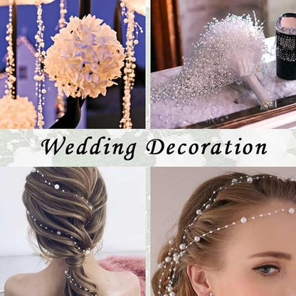 50pcs Pearls String Beads of Pearls, 10+5mm Pink Artificial Pearl String for Floating Candles Centerpieces, Vase Filler, Wedding Centerpiece Christmas Party Decor