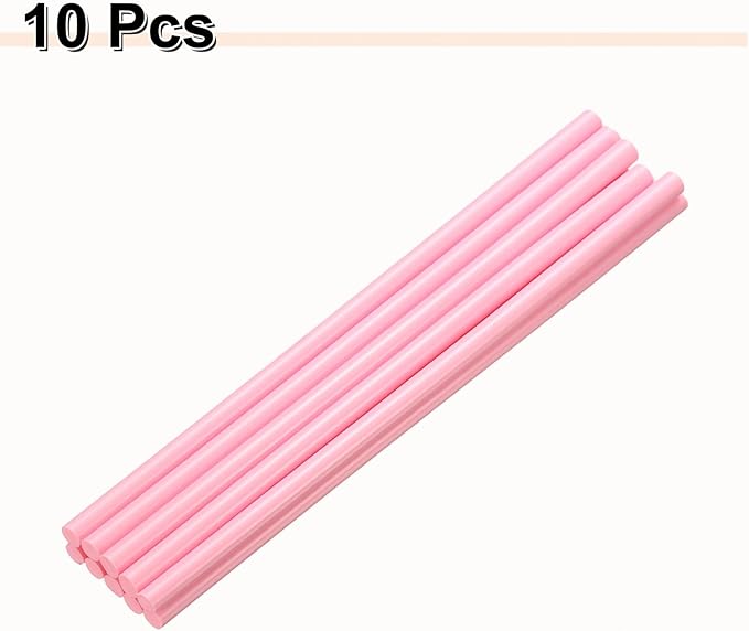 HARFINGTON 10pcs Hot Glue Sticks 0.28" Dia x 7.87" Long EVA Mini Hot Melt Adhesive Glue Stick for Hot Melt Gun Wood Plastic Glass Flowers Fabrics Foam, Pink
