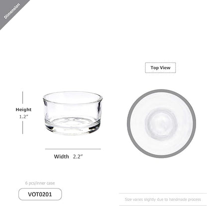 WGV Tea Light Votive Candle Holder 2x1.2 H, Clear Stubby Utility Cylinder Glass, Small Home Accent Decor, 96 Pieces