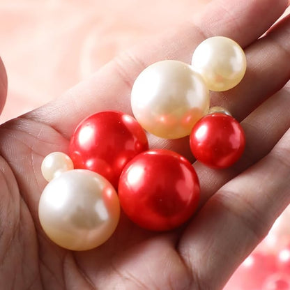 200 Pcs Vase Filler Beads White Pearl Beads for Vase No Hole Beads for DIY Home Table Party Decor Wedding Centerpiece 8/14/20mm