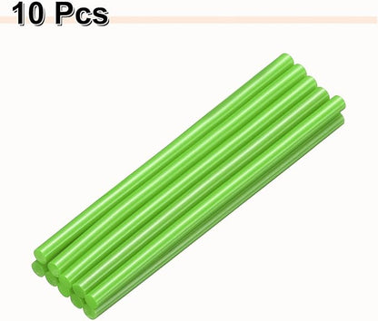 HARFINGTON 10pcs Hot Glue Sticks 0.28" Dia x 5.91" Long EVA Mini Hot Melt Adhesive Glue Stick for Hot Melt Gun Wood Plastic Glass Flowers Fabrics Foam, Light Green