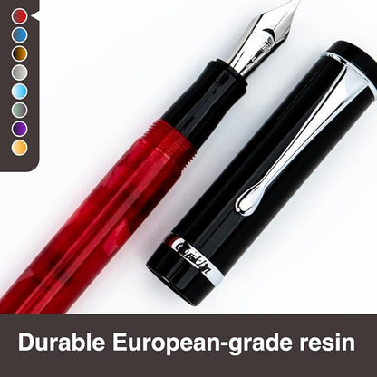 Conklin Duragraph Fountain Pen Red Nights - Flex Nib, Dynamic Writing Tool with Bold Red Finish