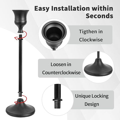CHILL RECIPE Black Candlestick Holder Tall Taper Candle Holder for Home Decor Table Centerpiece Party Festival Decorations Halloween Decoration (1 Set 3Pcs)