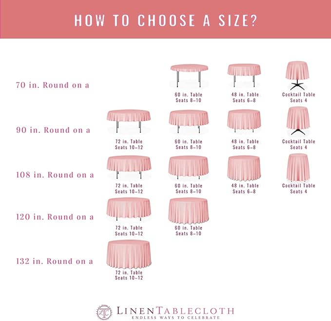 LTC LINENS 2 Pack 108 Inch Round Tablecloth Purple - Great for 48 Inch Round Table Floor Length - Wrinkle Resistant Polyester Fabric Cloth for Wedding