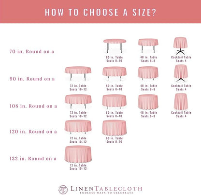 LinenTablecloth 108-Inch Round Polyester Tablecloth Fuchsia