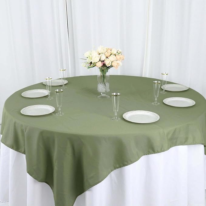 Efavormart 70" Square Linens Eucalyptus Sage Green Wholesale Linens Polyester Square Linen Tablecloth for Wedding Banquet Party Restaurant
