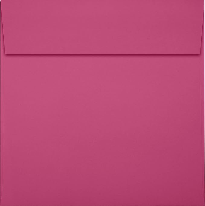 LUXPaper Square Invitation Envelopes | Peel & Press | 6 1/2" x 6 1/2" | Magenta Pink | 80lb. Text | 50 Qty